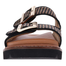 Load image into Gallery viewer, Mia Vita Daisy Black Raffia Sandal