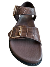 Load image into Gallery viewer, Ziera W Hastice Choc/Croc Leather Sandal