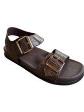 Load image into Gallery viewer, Ziera W Hastice Choc/Croc Leather Sandal