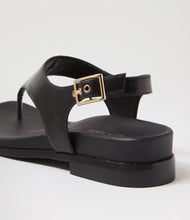 Load image into Gallery viewer, Django & Juliette Enyo Leather Sandal Black