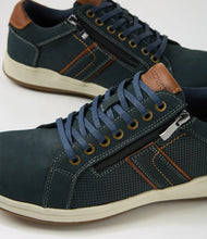Load image into Gallery viewer, Rockport Jeraldo Navy Nubuck Lace Up Shoes with Zip