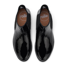 Load image into Gallery viewer, Rollie Chelsea Black Crinkle Patent Boot
