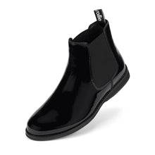 Load image into Gallery viewer, Rollie Chelsea Black Crinkle Patent Boot