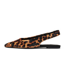 Load image into Gallery viewer, Rollie Pointed Slingback Dark Camel Leopard