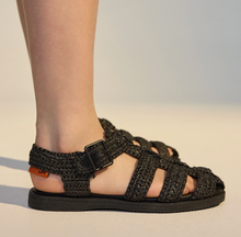 Load image into Gallery viewer, Rollie Fisherman Sandal Weave Tan Black