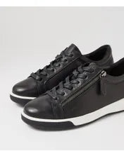 Load image into Gallery viewer, Ziera Aito XF Black Leather Sneaker
