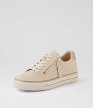Load image into Gallery viewer, Ziera Kozie Nougat Champagne Tumble Leather Sneakers