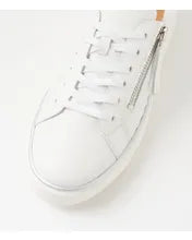 Load image into Gallery viewer, Ziera Kozie White Silver Tumble Leather Sneaker