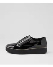 Load image into Gallery viewer, Zhara W Black Patent Leather Sneaker