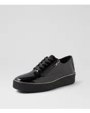 Load image into Gallery viewer, Zhara W Black Patent Leather Sneaker