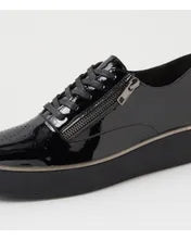 Load image into Gallery viewer, Zhara W Black Patent Leather Sneaker