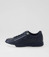 Load image into Gallery viewer, Ziera Aurie Navy Leather Sneaker