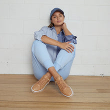 Load image into Gallery viewer, Alfie & Evie Pinny Leather Camel Gold