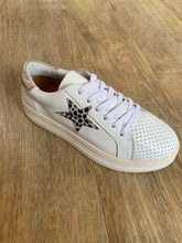 Load image into Gallery viewer, Alfie &amp; Evie Pixie White Brown Animal Trim Sneakers
