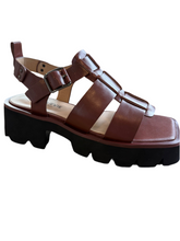 Load image into Gallery viewer, Alfie &amp; Evie Distant Brown Oiled Leather Fisherman Sandal
