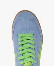 Load image into Gallery viewer, Goodsole Crossroads Blue Soft Suede/Neon Green Leather Sneaker
