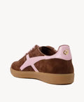 Load image into Gallery viewer, Goodsole Crossroads Coffee Soft Suede/Candy Pink Leather Sneaker
