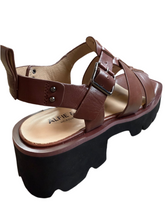 Load image into Gallery viewer, Alfie &amp; Evie Distant Brown Oiled Leather Fisherman Sandal
