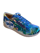 Load image into Gallery viewer, Ziera Solar Xf Blue Metal Floral Leather
