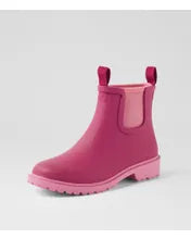 Load image into Gallery viewer, Splashy Plum-Blossom Gumboot Ankle Boots

