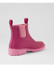 Load image into Gallery viewer, Splashy Plum-Blossom Gumboot Ankle Boots
