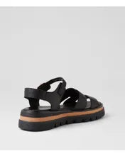 Load image into Gallery viewer, Django &amp; Juliette Simm Black Leather Sandal
