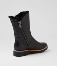 Load image into Gallery viewer, Django and Juliette Rhemy Black Fur Lined Boot
