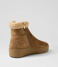 Load image into Gallery viewer, Django &amp; Juliette Warmer light Choc Beige Suede Fur Ankle Boot
