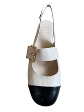 Load image into Gallery viewer, Ziera Erma Black/Milk leather slingback
