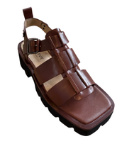 Load image into Gallery viewer, Alfie &amp; Evie Distant Brown Oiled Leather Fisherman Sandal
