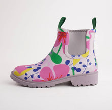 Load image into Gallery viewer, Splashy Floral Gumboot Ankle Boots
