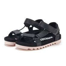 Load image into Gallery viewer, Rollie Sandal Tooth Wedge Black/Pink
