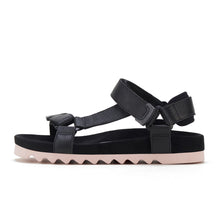 Load image into Gallery viewer, Rollie Sandal Tooth Wedge Black/Pink
