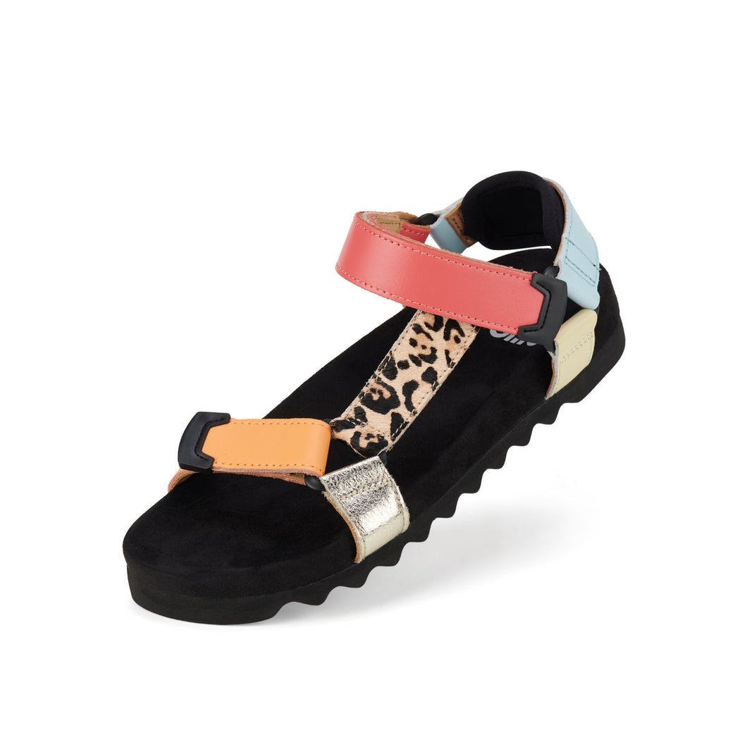 Rollie Sandal Tooth Wedge Multi Leopard