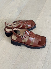 Load image into Gallery viewer, Alfie &amp; Evie Distant Brown Oiled Leather Fisherman Sandal

