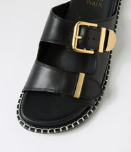 Load image into Gallery viewer, Ziera Iyami W Black Leather Sandal
