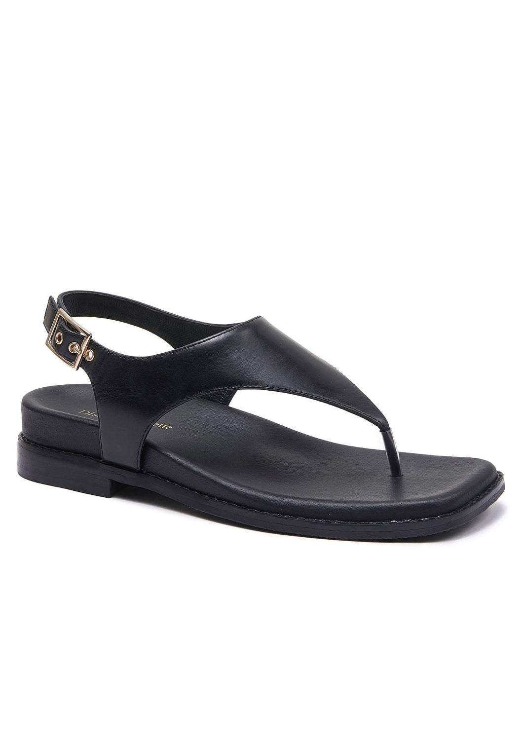 Django & Juliette Enyo Leather Sandal Black