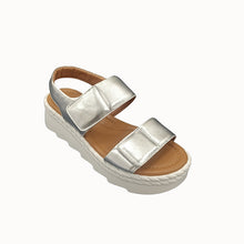 Load image into Gallery viewer, Alfie &amp; Evie Secret Silver Leather Sandal
