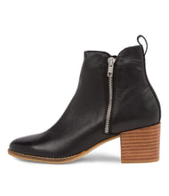 Load image into Gallery viewer, Django &amp; Juliette Monah Black Leather Ankle Boot

