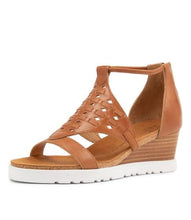 Load image into Gallery viewer, Ziera Pamilla W Tan Leather Wedge
